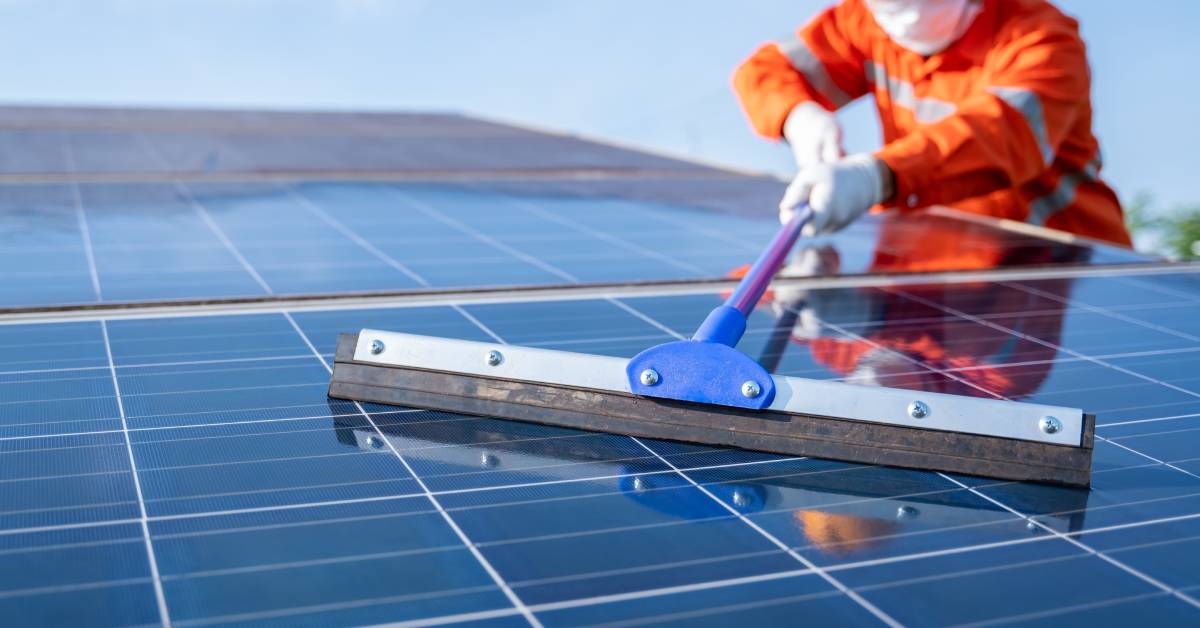 clean solar panel